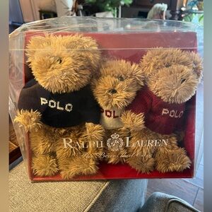Ralph Lauren Set Of 3 Teddy Bears Brand New In Box
